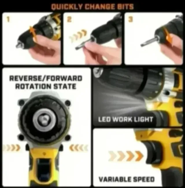 Cacciavite elettrico senza fili con accessori