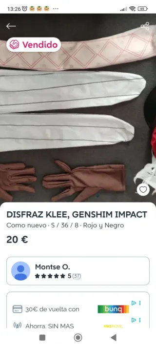 Disfraz Klee Genshin Impact Talla S