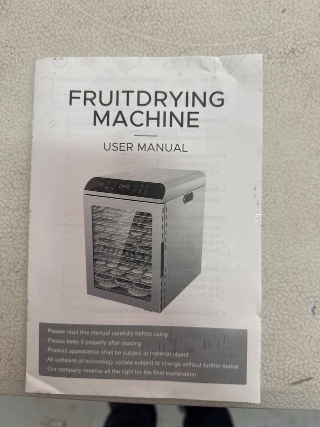 Deshidratador Alimentos 12 Bandejas