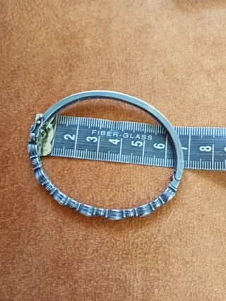 Brazalete Plata con Piedras nácar y ámbar