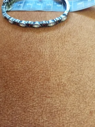 Brazalete Plata con Piedras nácar y ámbar