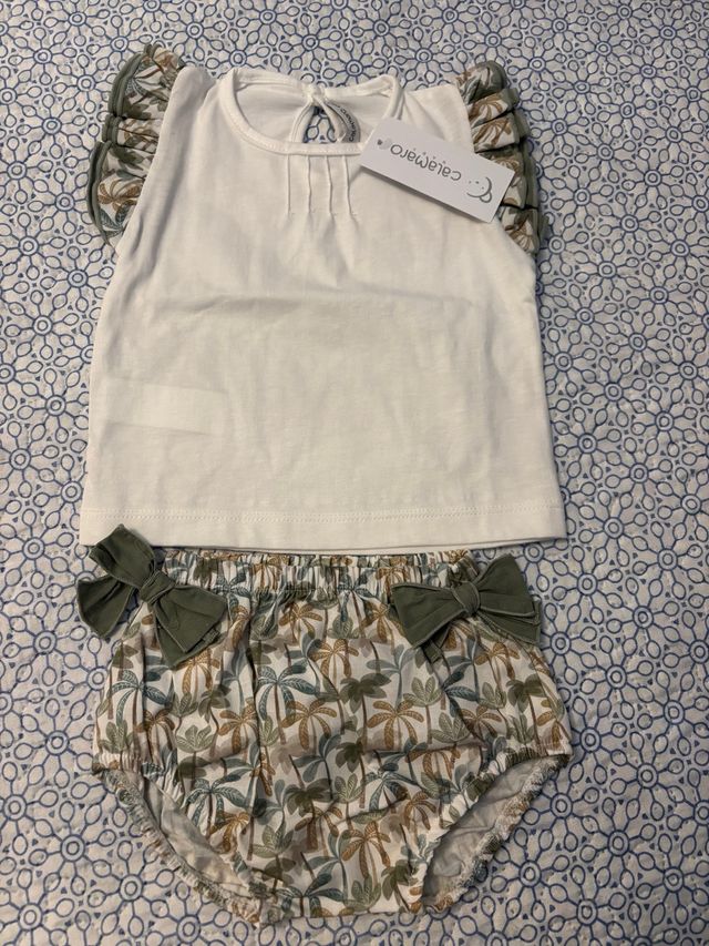 Conjunto bebé top con etiqueta