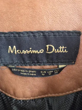 Cazadora Piel Massimo Dutti Marrón