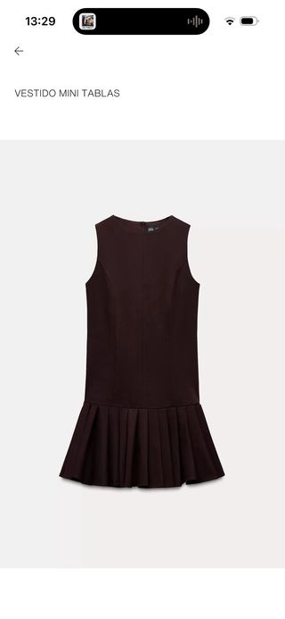 Vestido mini tablas burdeos