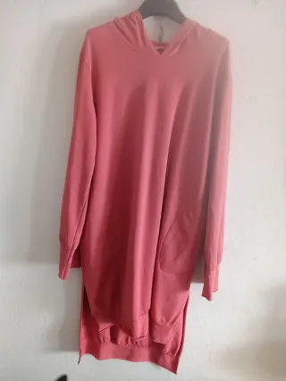 Vestido Sudadera Largo Rosa Talla Única