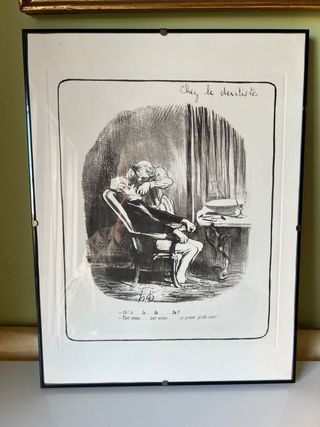 Coppia di quadri con cornice e vetro. Dentista J