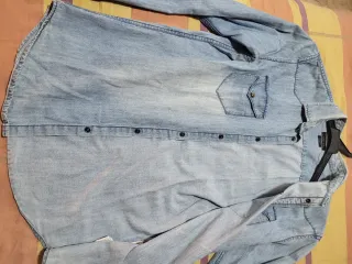 Camisa vaquera Zara Man azul claro