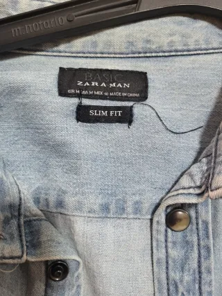 Camisa vaquera Zara Man azul claro