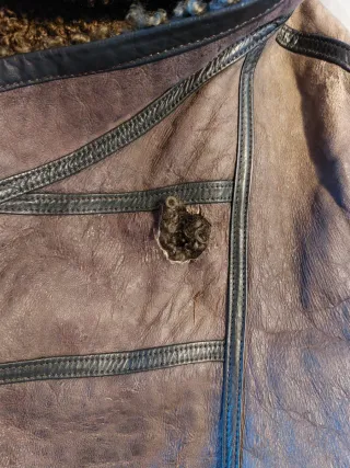 Chaqueta piel borreguito marrón (Con taras)