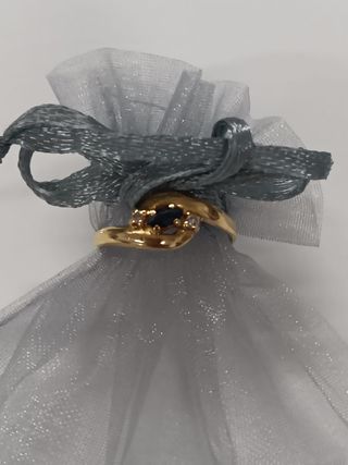 Anillo Oro 18K Zafiro y Diamantes