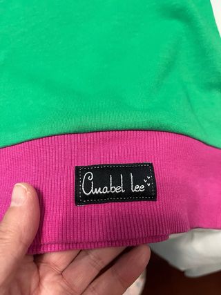 Sudadera Anabel Lee Unicornio Verde y Rosa