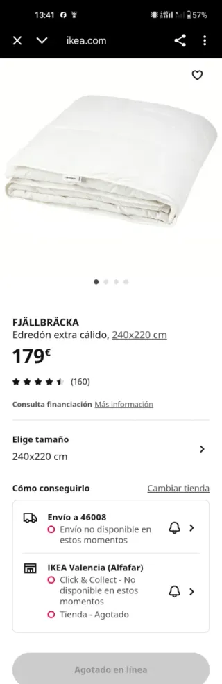 Edredón Fjällbräcka 240x220 cm NUEVO
