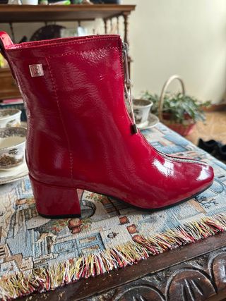 Botines Laura Biagiotti Rojos Charol