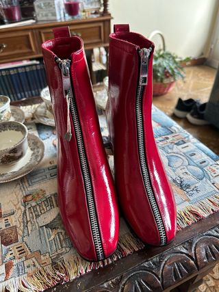 Botines Laura Biagiotti Rojos Charol