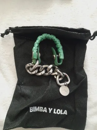 Pulsera BIMBA Y LOLA verde y plateada