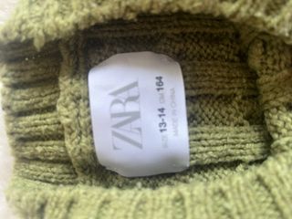 Jersey Zara niña verde trenzado talla 13-14