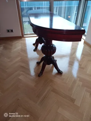 Sofá vintage tela y madera