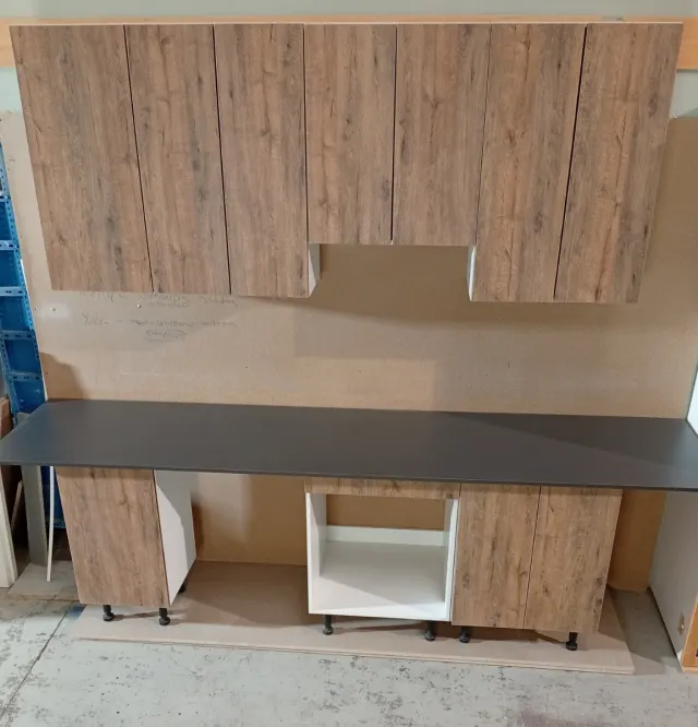 Muebles de cocina madera y blanco