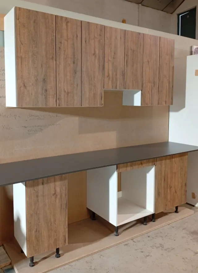 Muebles de cocina madera y blanco