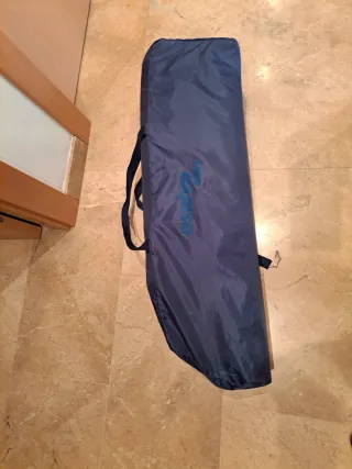 Cuna de viaje azul