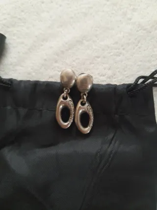 Pendientes ovalados plateados