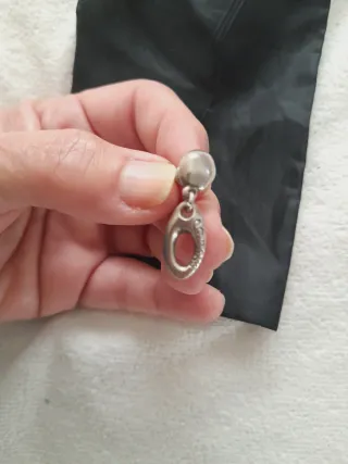 Pendientes ovalados plateados