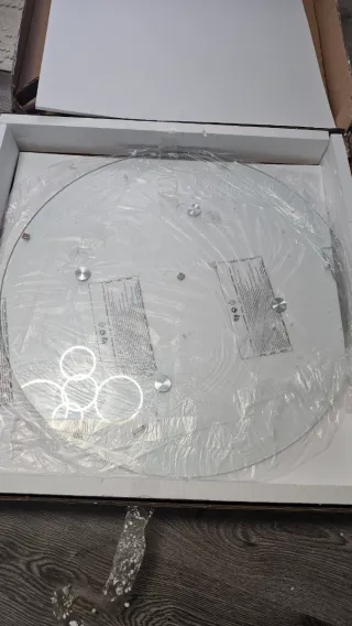 Tavolo rotondo in vetro da 80 cm per sala da pranzo o cucina