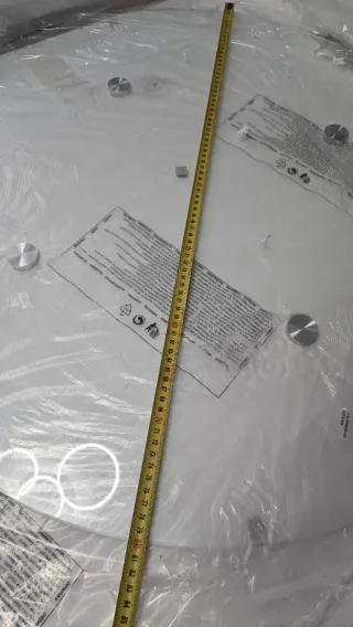 Tavolo rotondo in vetro da 80 cm per sala da pranzo o cucina