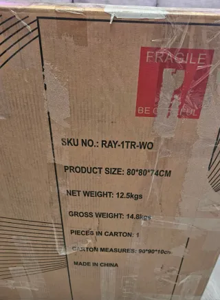 Tavolo rotondo in vetro da 80 cm per sala da pranzo o cucina