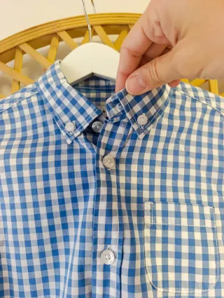 CAMISA NIÑO VICHY AZUL 6-7 AÑOS