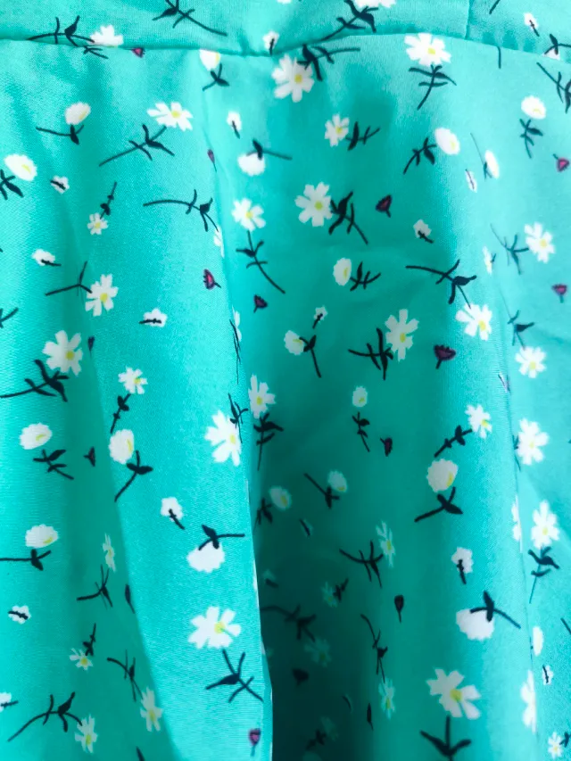 Vestido corto floral azul S