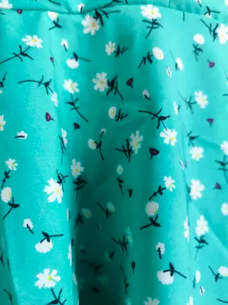 Vestido corto floral azul S