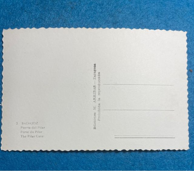 Postal Antigua Hostal Badajoz Puerta Pilar