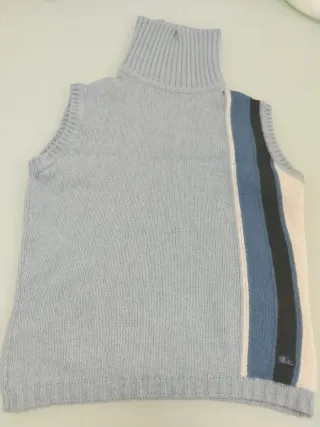 Chaleco Burberry Cuello Alto Rayas Mujer