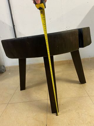 Mesa auxiliar tronco madera negra