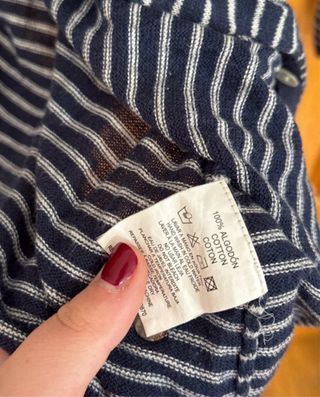 Chaqueta de punto azul marino a rayas