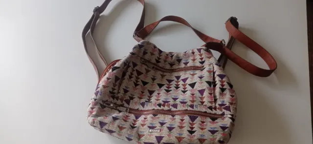 Zaino da donna beige e viola