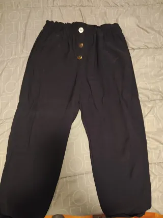 Pantalón Zara baggy azul marino mujer