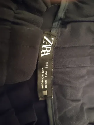 Pantalón Zara baggy azul marino mujer
