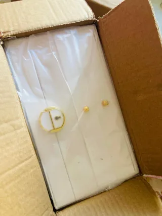 Joyero grande blanco y dorado