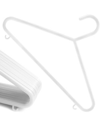 Lote 30 Perchas Plástico Blanco 30cm Infantil