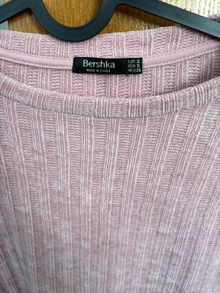 Jersey Bershka rosa canalé