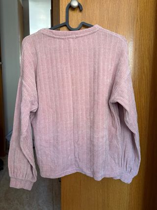 Jersey Bershka rosa canalé