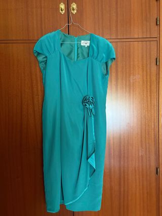Vestido Dypaco S.L. verde/petróleo talla M