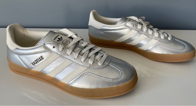 Adidas originals Gazelle Indoor plata y blanco