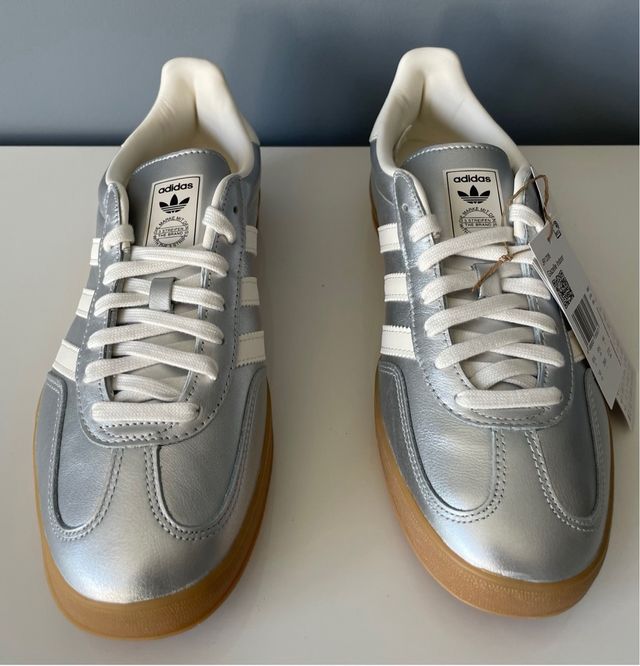 Adidas originals Gazelle Indoor plata y blanco