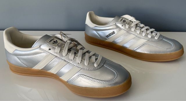 Adidas originals Gazelle Indoor plata y blanco
