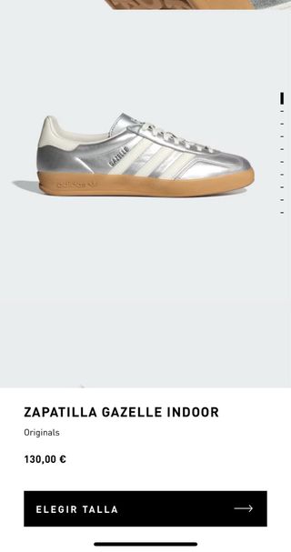 Adidas originals Gazelle Indoor plata y blanco