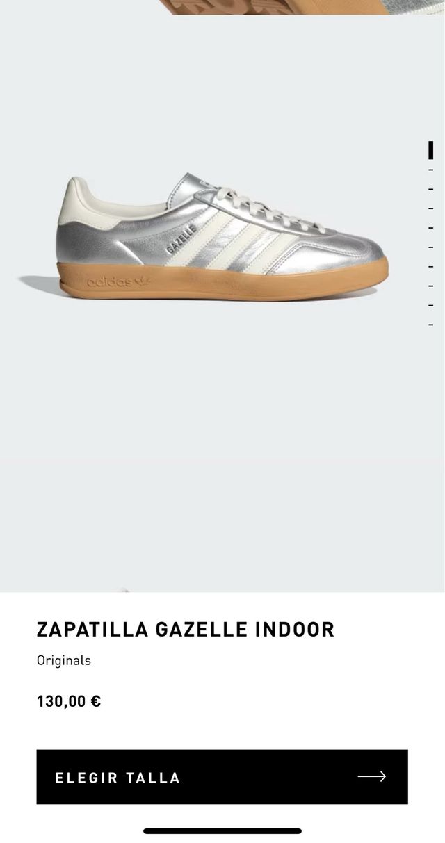 Adidas originals Gazelle Indoor plata y blanco