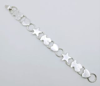 PULSERA ESTRELLA CORAZÓN PLATA DE LEY 925